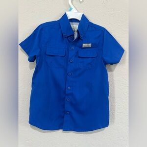 Ocean Current Boys' Short-Sleeve Button-Down Shirt in Royal Blue